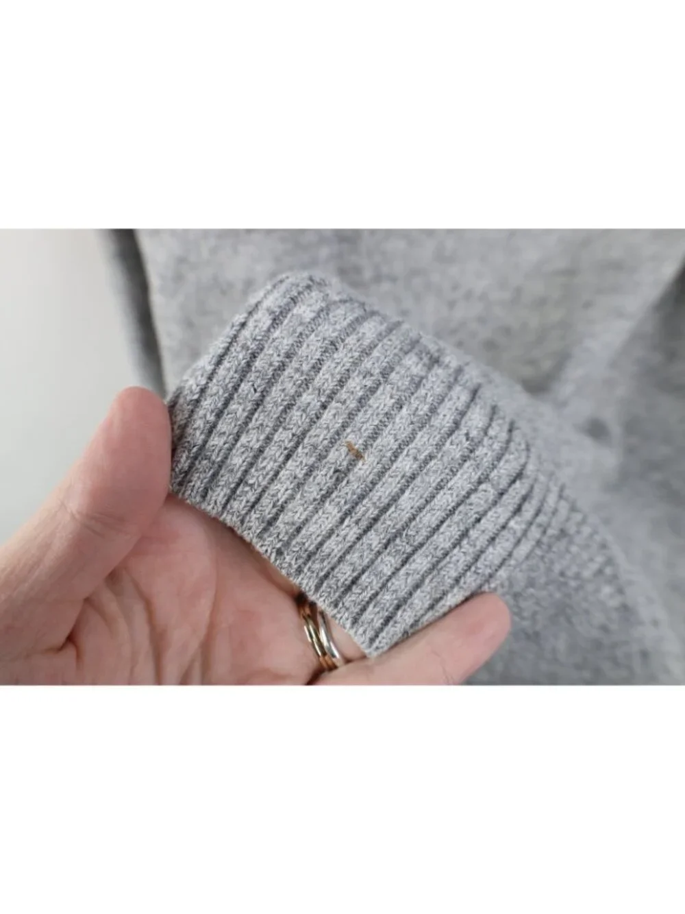 Vintage Y2K Gap Mens Large Blank Cotton Jersey Knit Hoodie Sweater Heather Gray - Picture 4 of 11